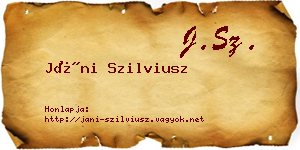 Jáni Szilviusz névjegykártya